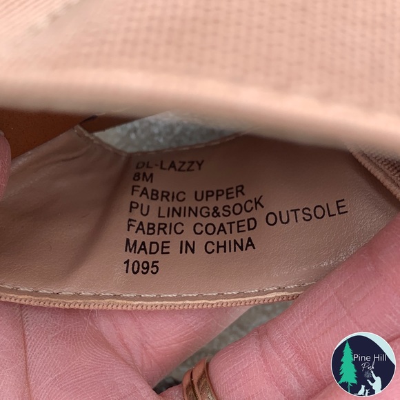 Lord & Taylor Design Lab Sandals Womens 8 Beige Flat Fabric Stretch Slingback - Picture 4 of 7